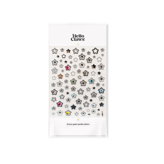 Hello Claws | Silver Star Heart 5D Nail Deco Sticker