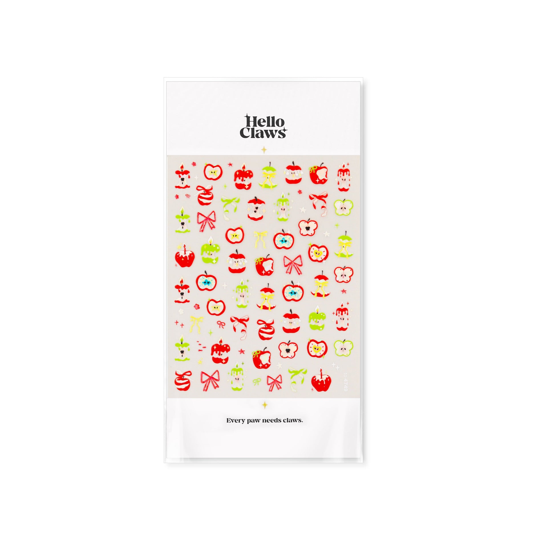Hello Claws Red Apple 3D Nail Deco Sticker