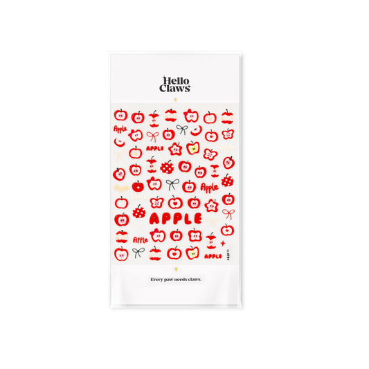 Hello Claws Red Apple 3D Nail Deco Sticker