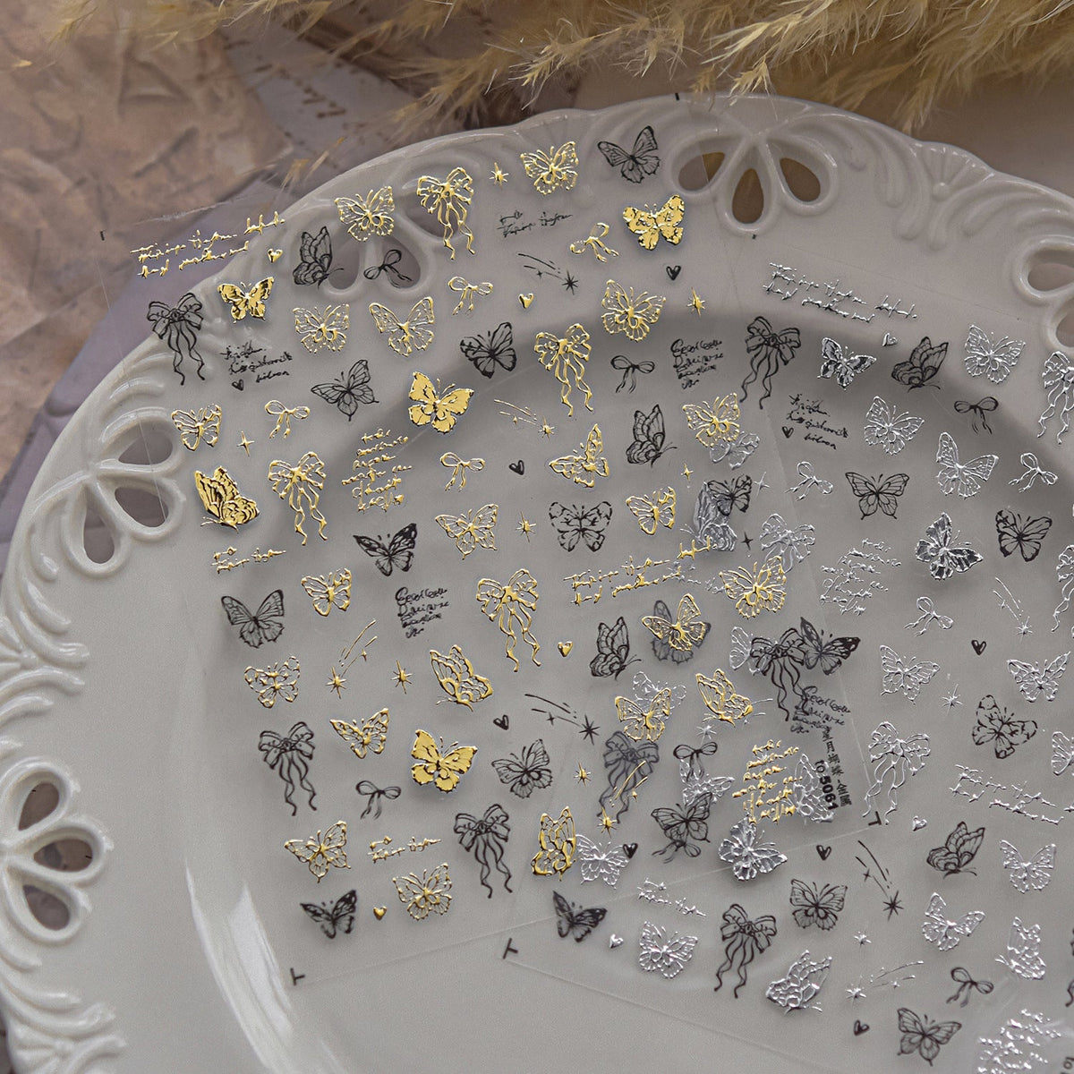 Hello Claws | Butterfly And Bowknot Hot Stamping Nail Deco Sticker