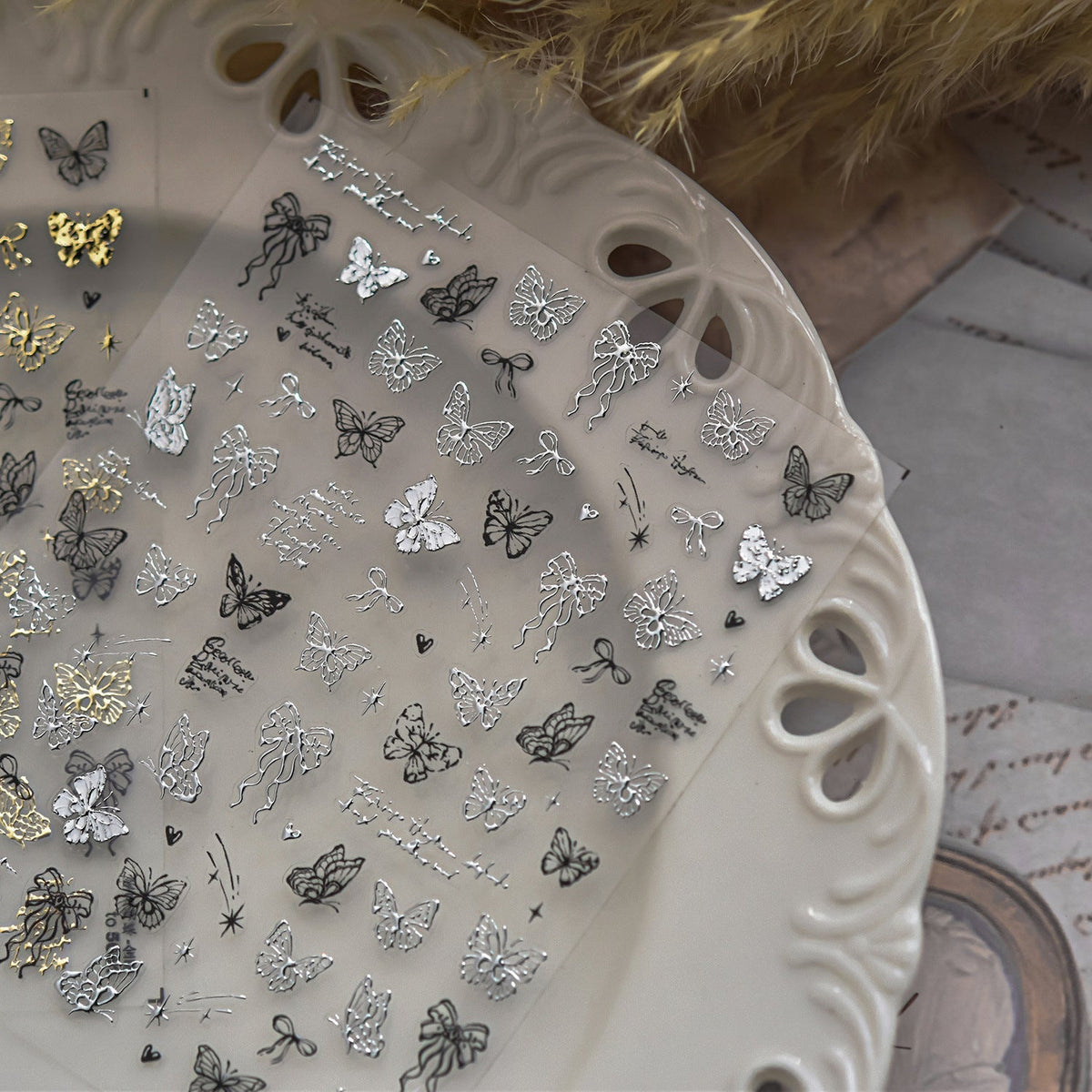 Hello Claws | Butterfly And Bowknot Hot Stamping Nail Deco Sticker
