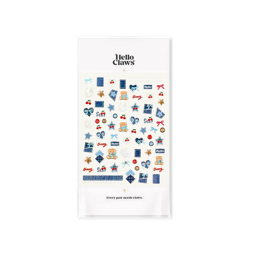 Hello Claws | Cherry Bear Jeans Nail Deco Sticker