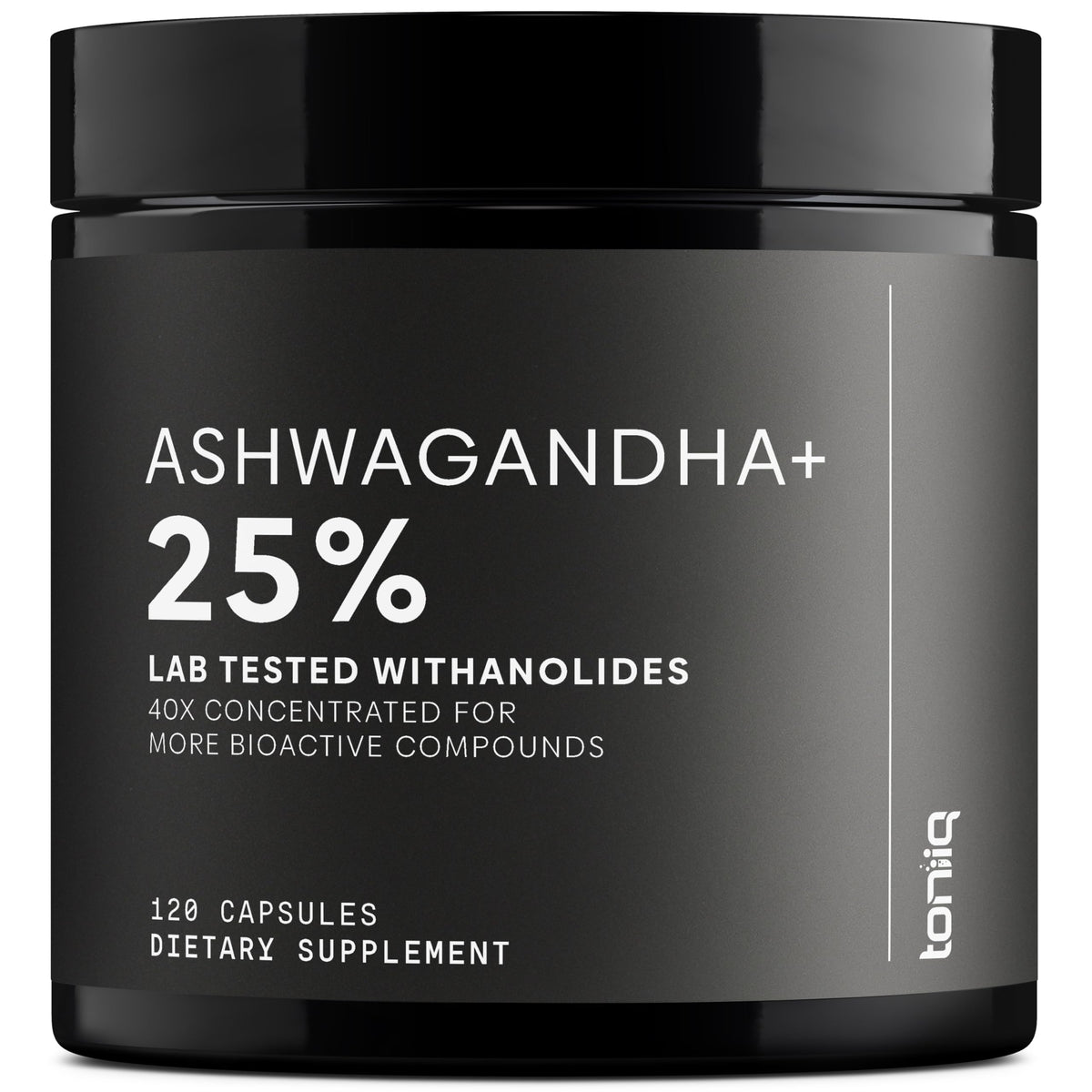 Toniiq Ashwagandha 40:1 Extract – 25% Withanolides | 120 Capsules