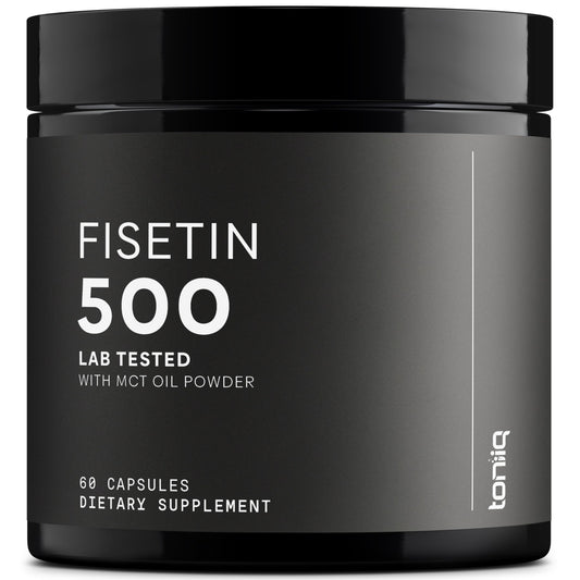Toniiq Ultra High Purity Fisetin 500mg | 98%+ Purified, MCT-Enhanced Absorption | 60 Capsules