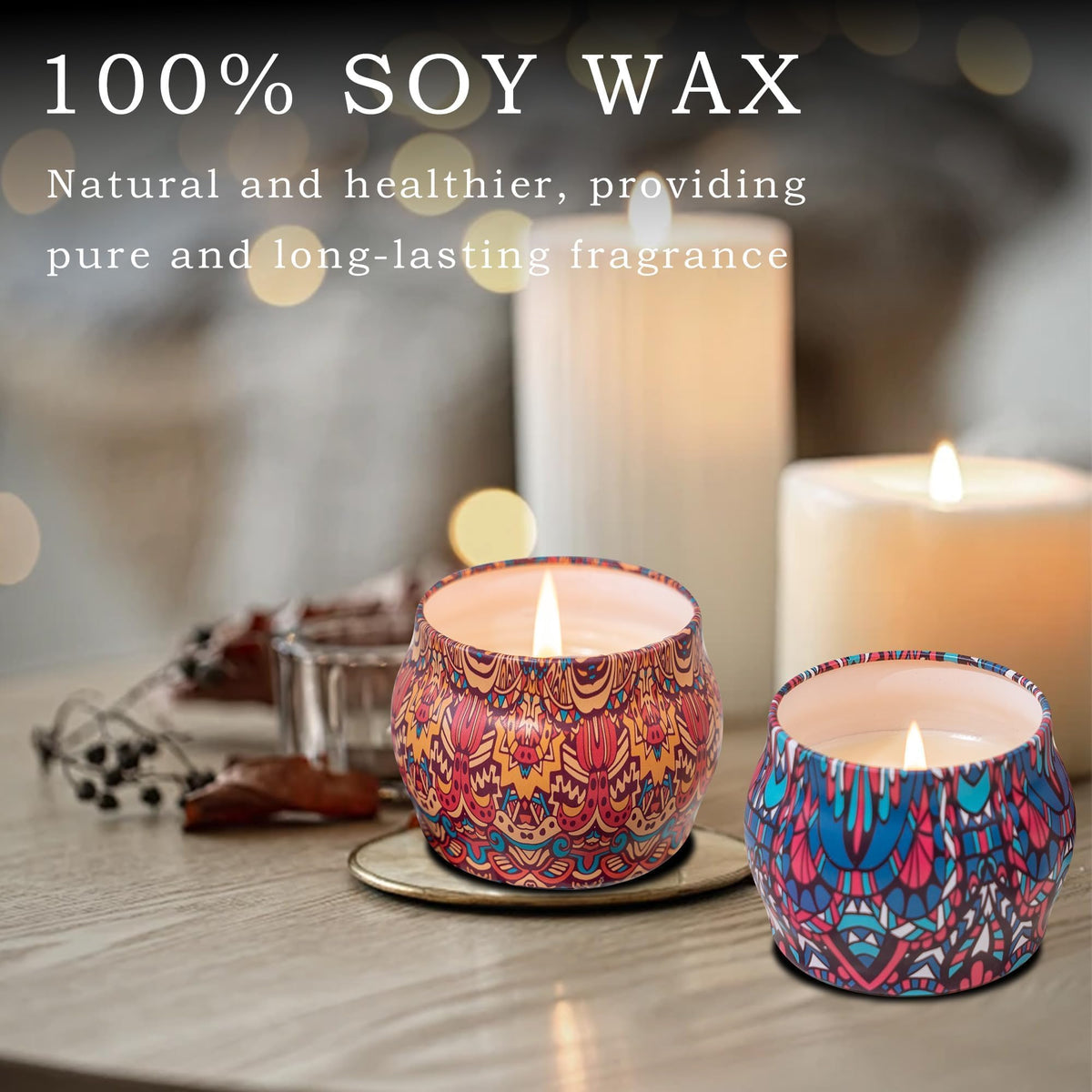 Topadorn 4 Pack Scented Candles Gift Set – Soy Wax Aromatherapy for Home, Relaxation, Yoga