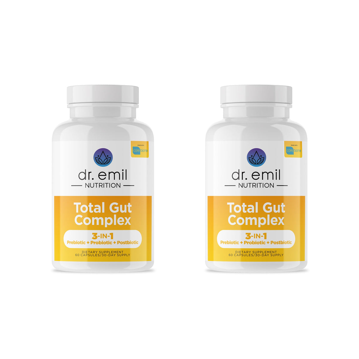 DR. EMIL NUTRITION Total Gut Health Complex – Prebiotic, Probiotic & Postbiotic Digestive Health Supplement | 120 Capsules