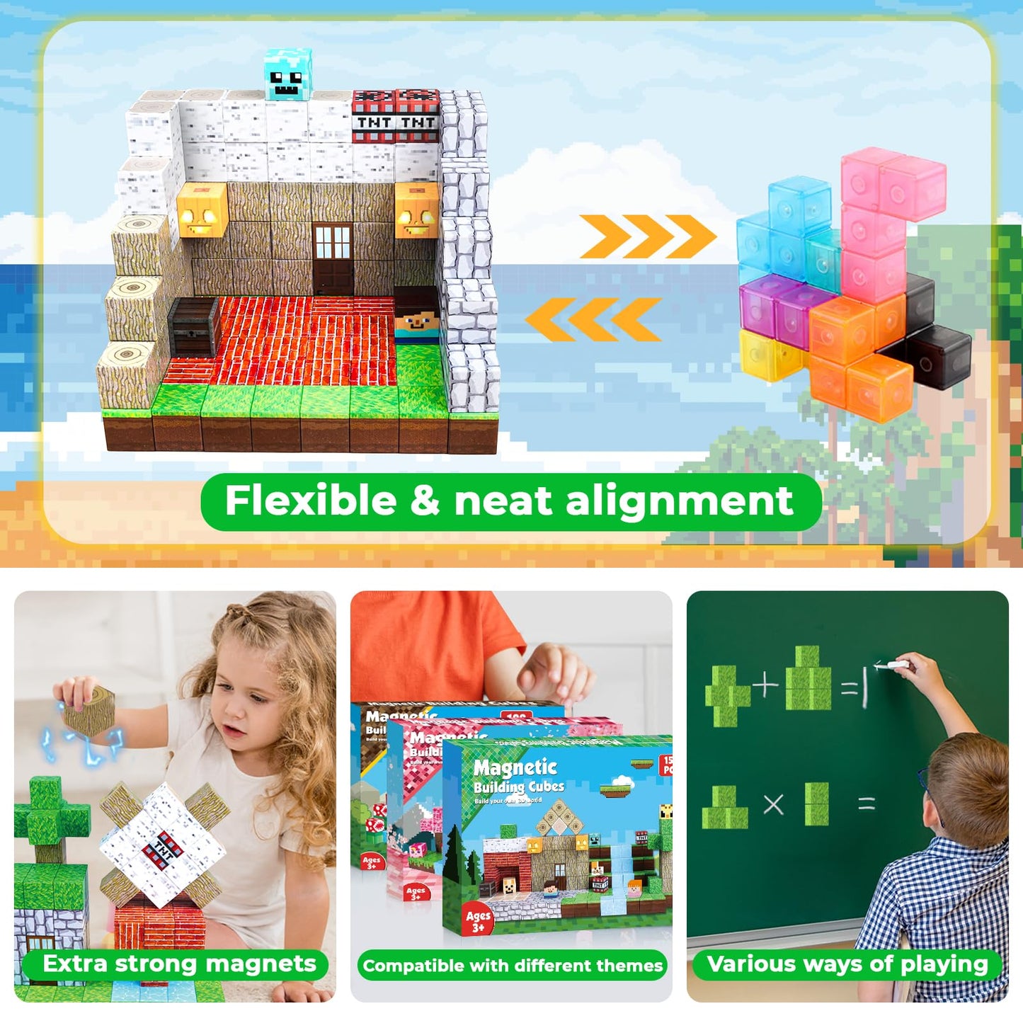 ToyUnited 150PCS Magnetic Blocks – STEM Forest World Building Set for Kids