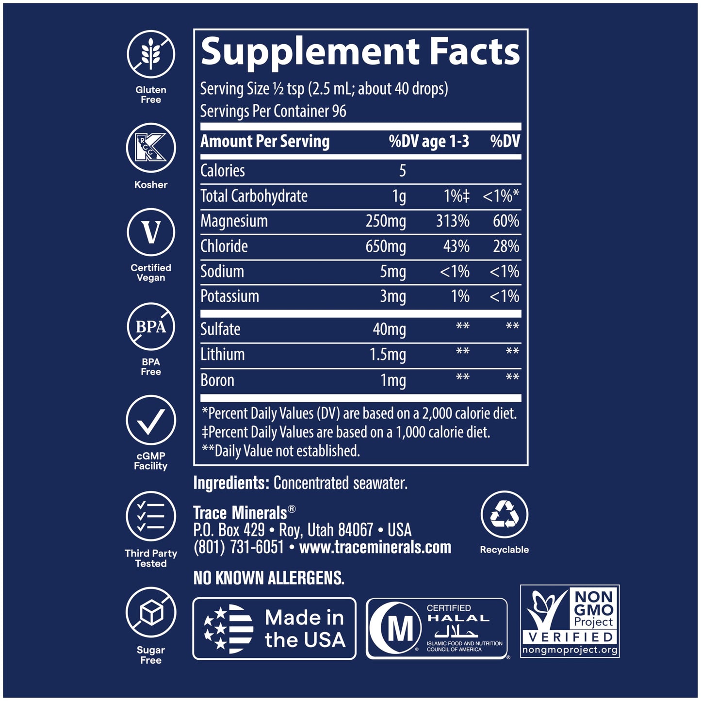 Trace Minerals ConcenTrace Drops | 70+ Ionic Minerals for Energy, Digestion & Hydration