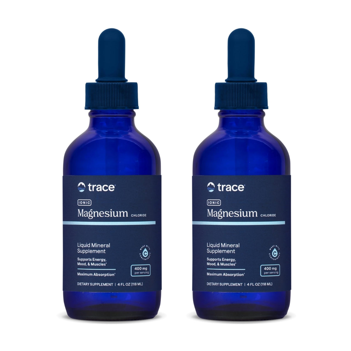Trace Minerals Ionic Magnesium – Liquid Magnesium for Energy, Nerve & Muscle Support | Full-Spectrum Minerals | 4 fl oz (2 Pack)