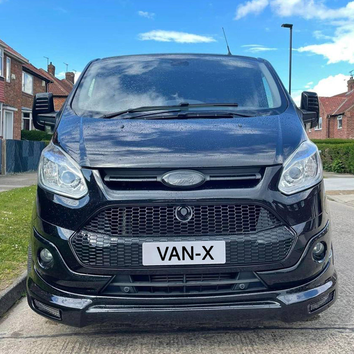 For Ford Transit Custom MK1 Honeycomb Front Grille Gloss Black (2012–2018) | Van-X