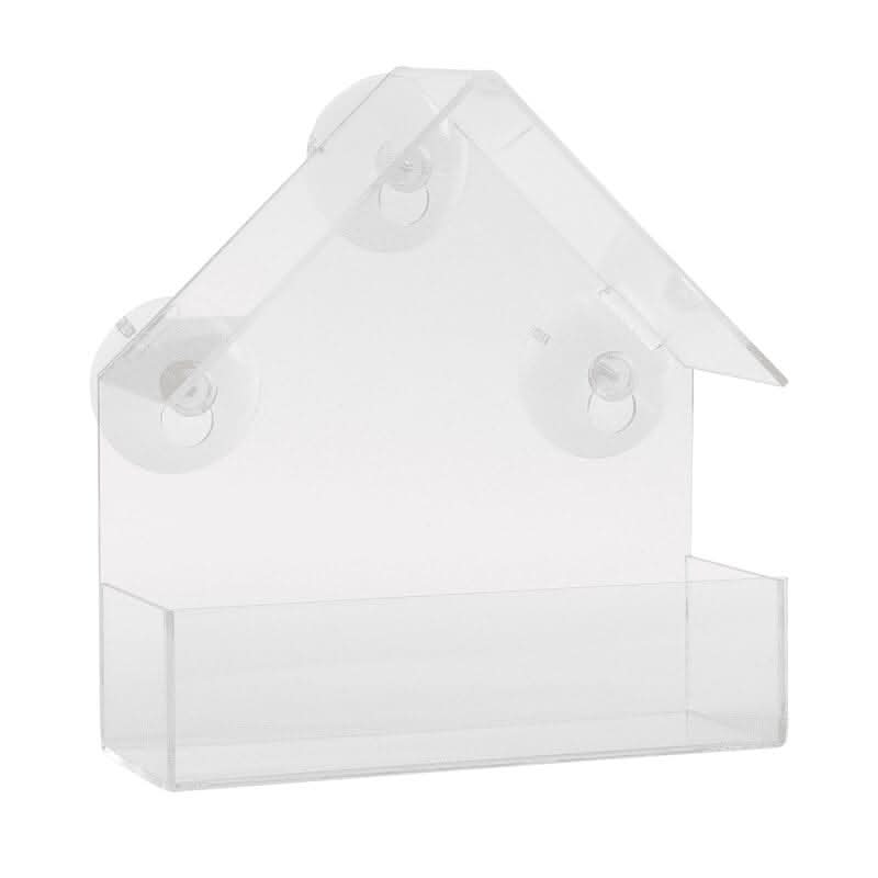 Perspex Window Bird Feeder Clear Suction Cup Feeding Tray 44.5cm