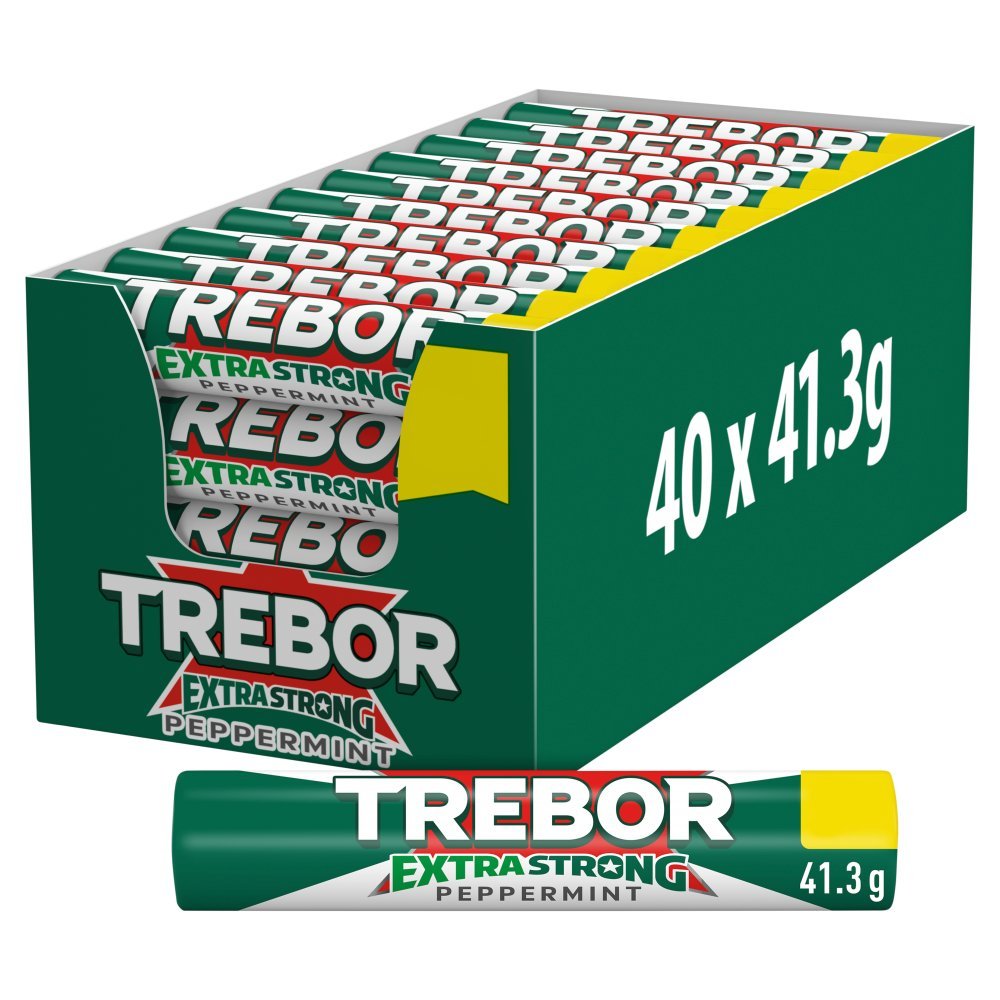 Trebor Extra Strong Peppermint Mints Roll PMP 41.3g (Box of 40)