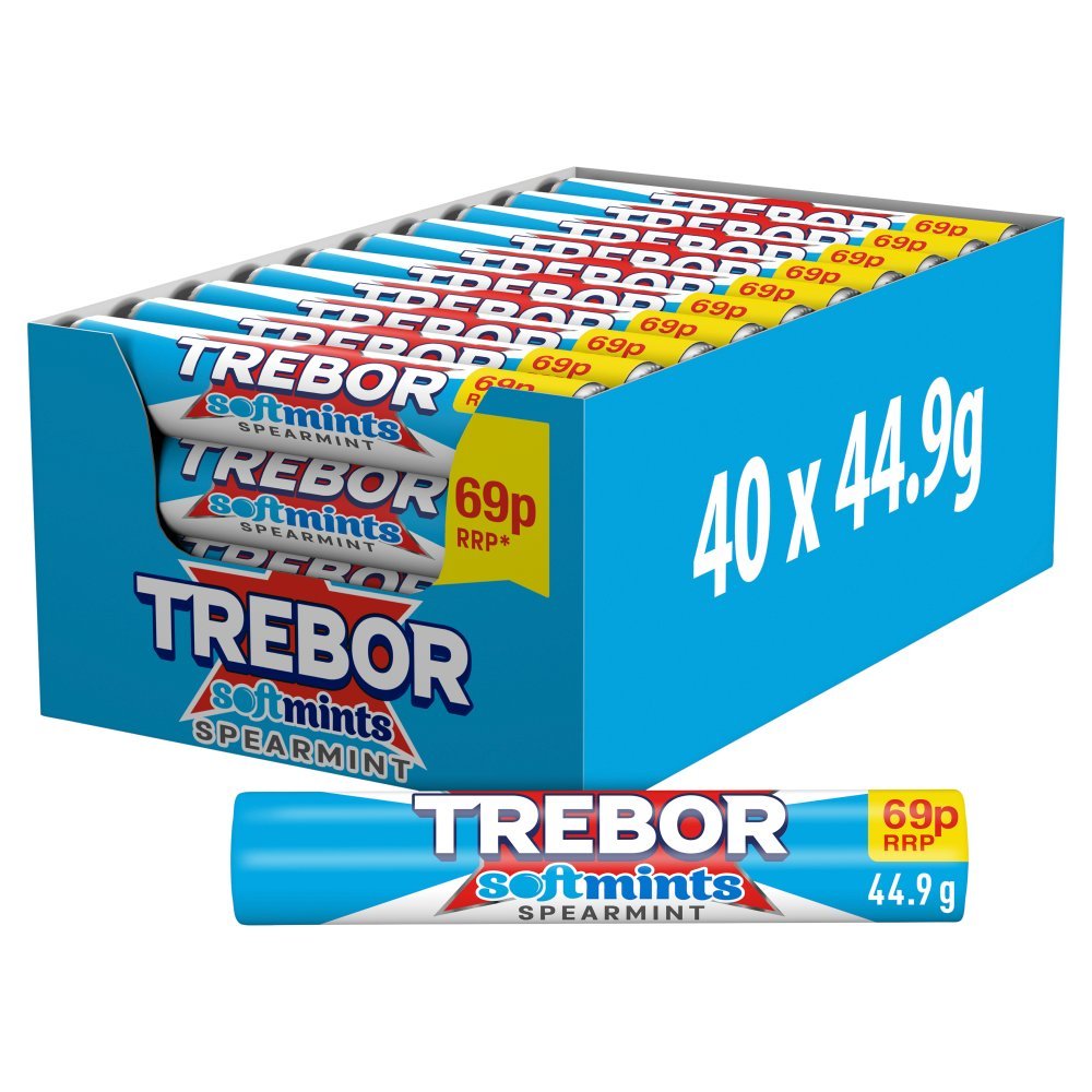 Trebor Softmints Spearmint Mints Roll PMP 44.9g (Box of 40)