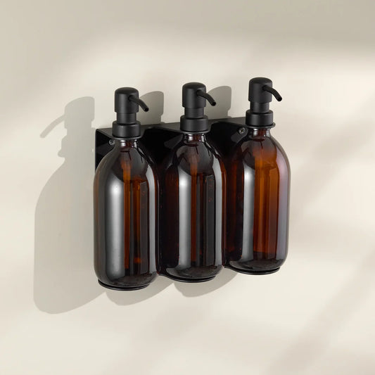 Black Triple Wall Mounted Soap Dispenser