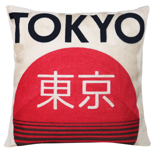 Tokyo Japanese Needlepoint Pillow