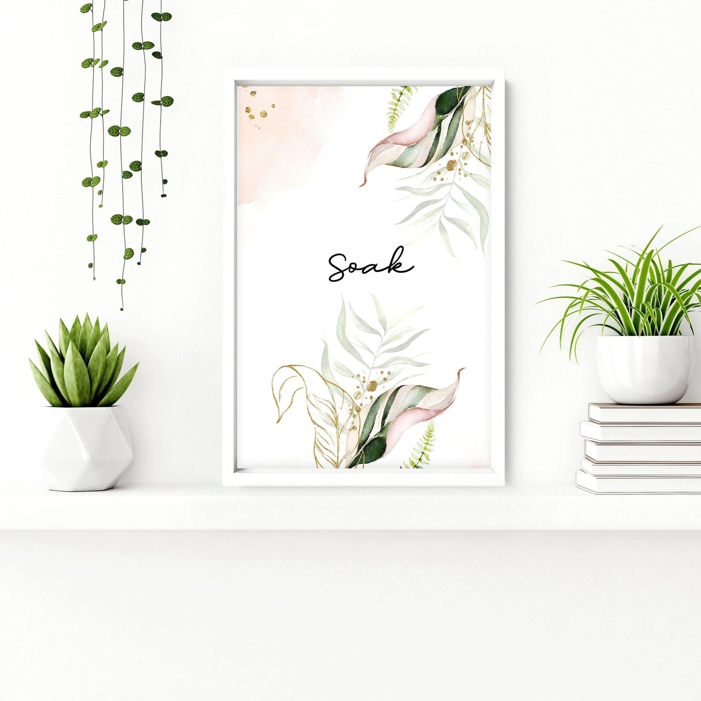 Bathroom with art | Set of 3 Tropical wall art prints