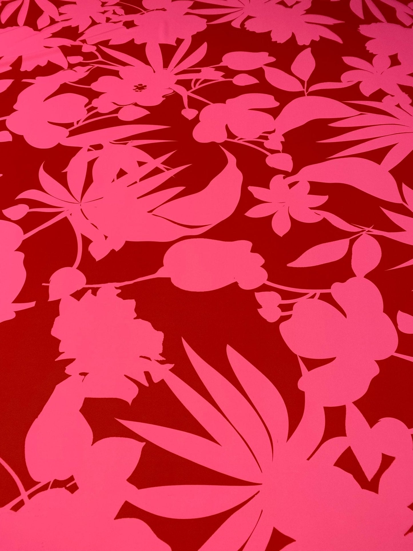 Tropical Pink and Red Fabric Vibrant Floral By Metre