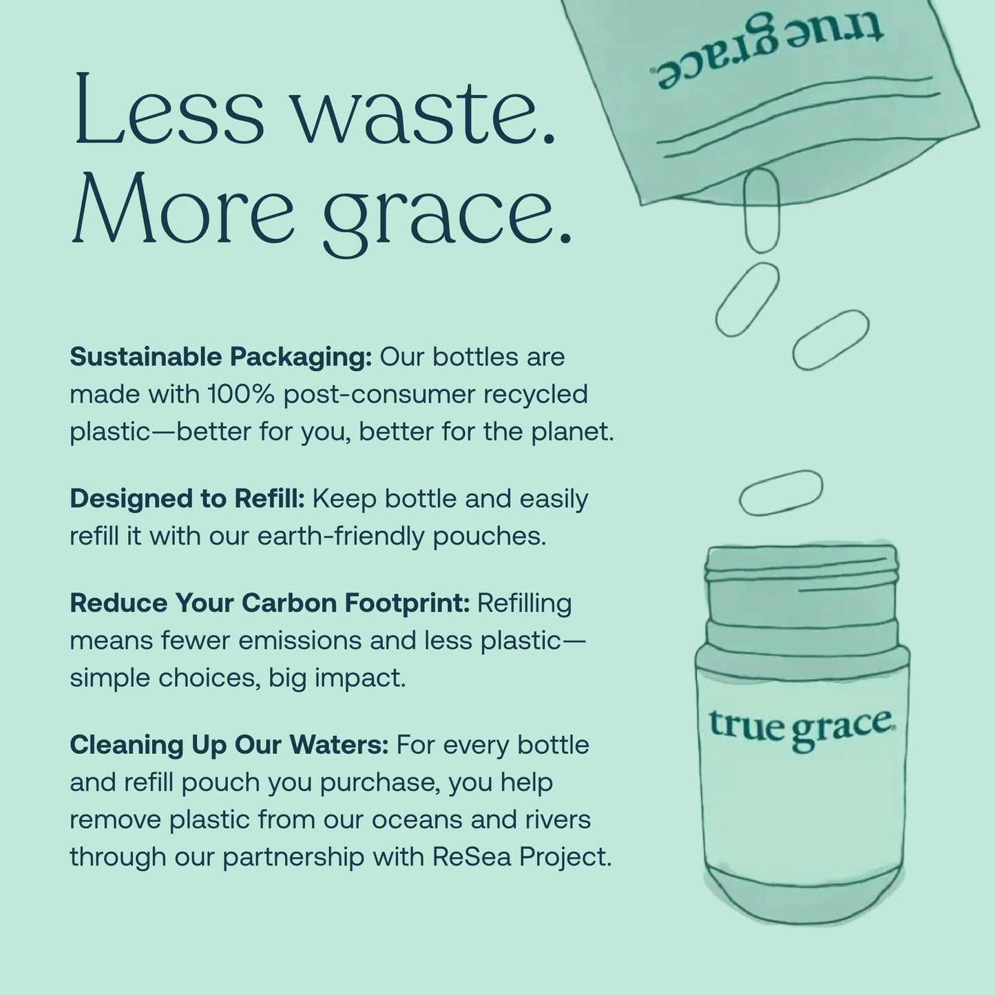 True Grace Daily Women's Multivitamin 50+ – 60 Easy-To-Swallow Tablets | Vegan, Gluten, Soy & Iron Free