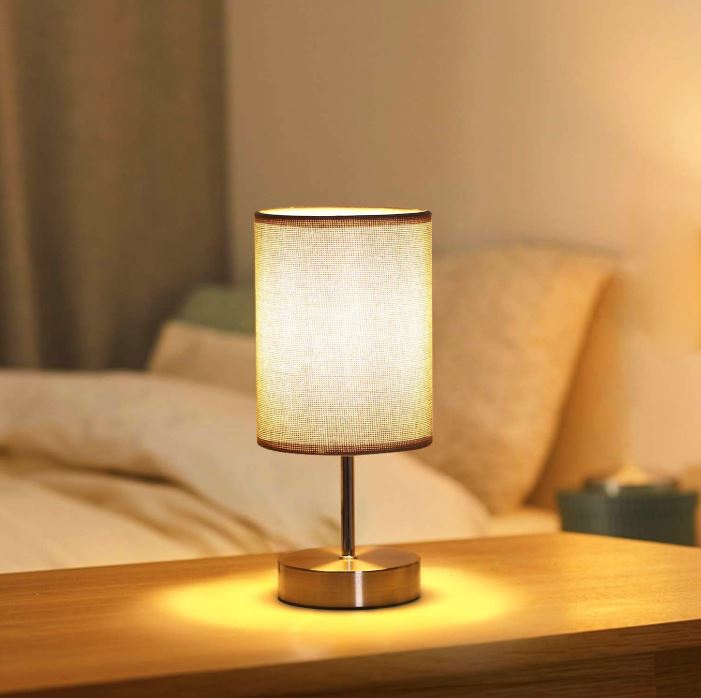 Lightsjoy 2x Touch Bedside Lamps, Dimmable, E14 Bulbs Included – Round