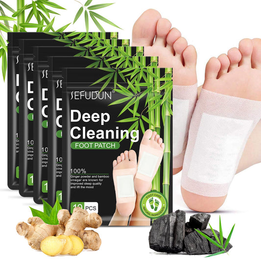 Tudiqe 50PCS Ginger Bamboo Vinegar Foot Pads – Sleep & Deep Cleansing Patches