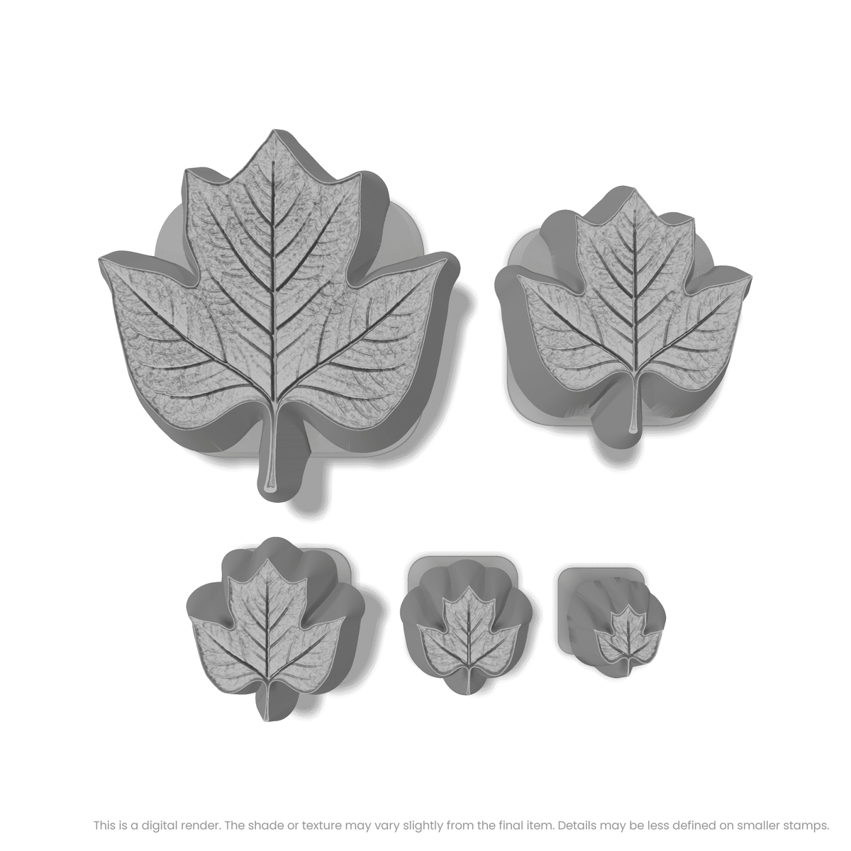 Tulip Tree Leaf Stamps - Photo Textured