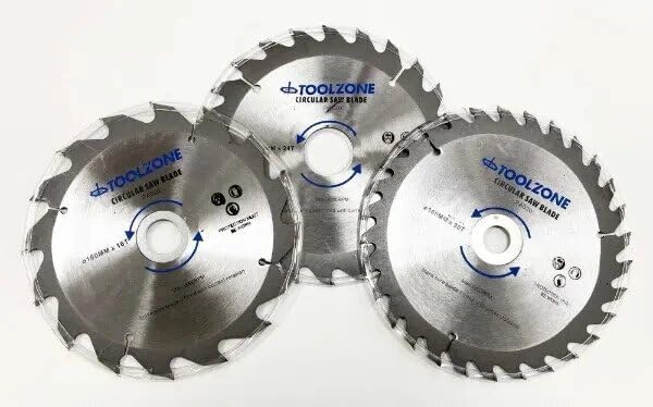 165mm Circular Saw Blade Set 3 Piece TCT Wood Cutting Blades