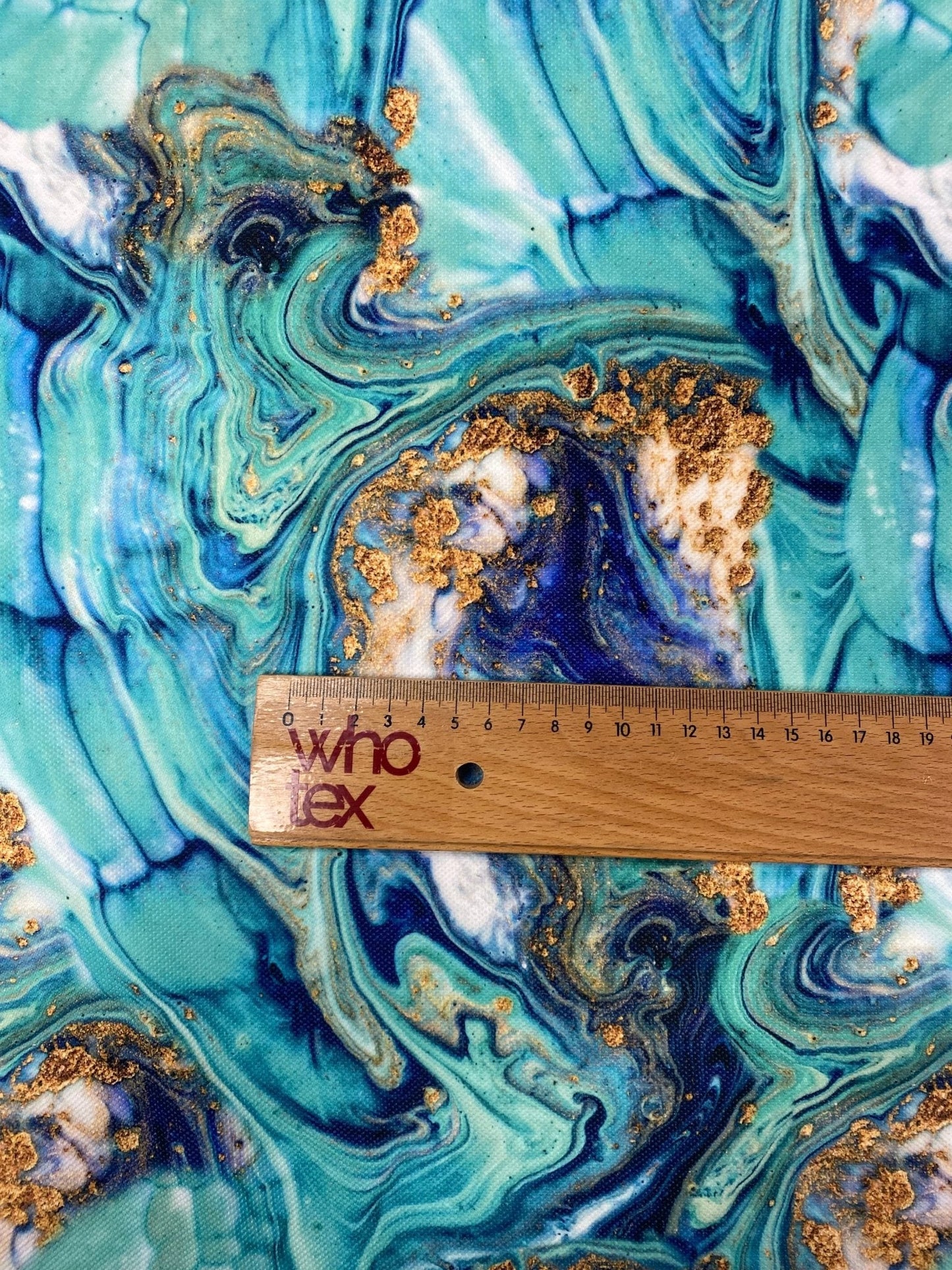 Turquoise and Blue Marble Print Fabric