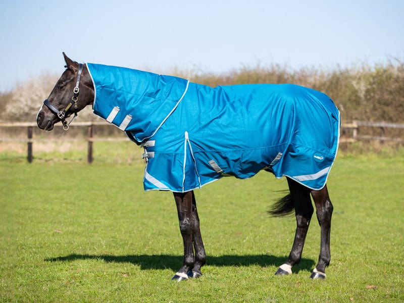 300g Turnout Rug With Detachable Neck - Turquoise