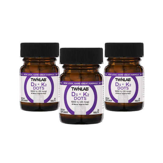 Twinlab Vit D3 1000 IU & K2 Dots, 3 Pack - Vitamin D3 + K2