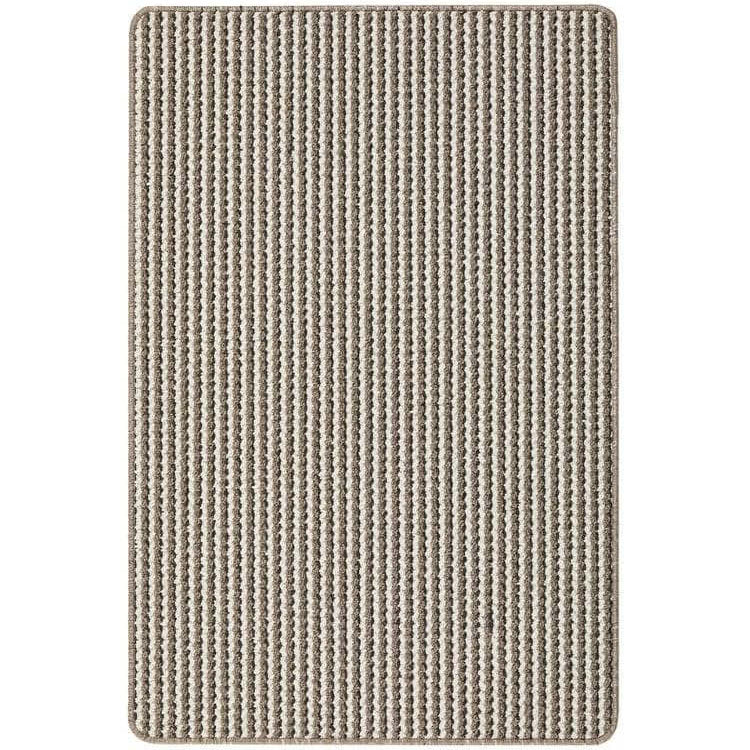 Twist Stripe Washable Mat or Runner Beige