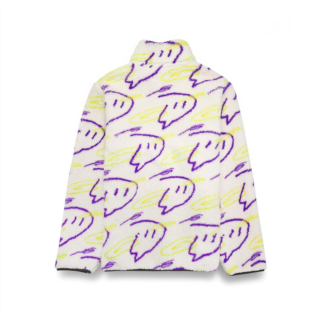 Twitch Zip Sherpa Jacket Mock Neck, Full Zip Oversized Fit with Graphic Pattern