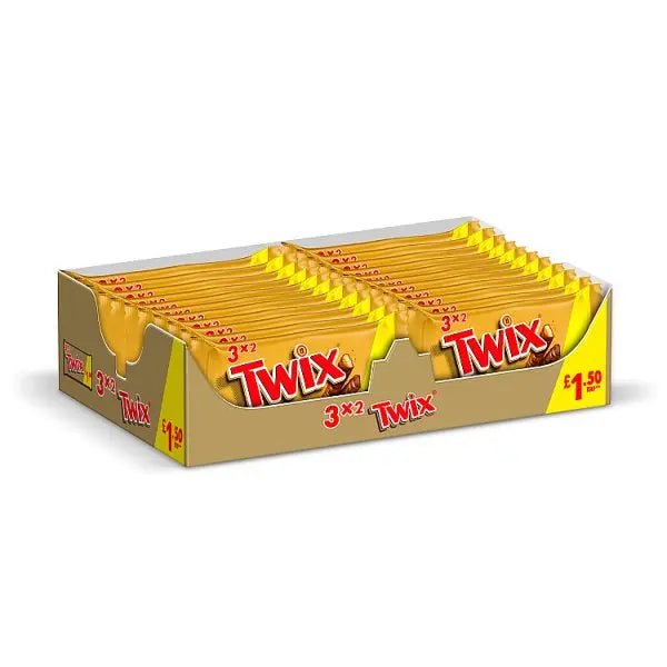 Twix Caramel & Milk Chocolate Fingers Biscuit Snack Bars Multipack (Case of 24)