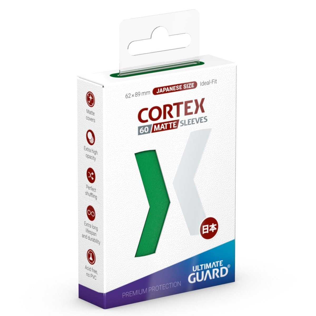 Ultimate Guard Cortex Sleeves Matte Japanese Size (60) - Green