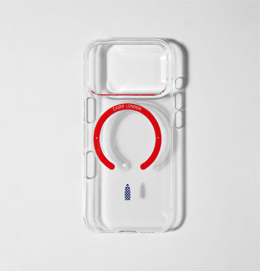 Slim Clear iPhone 17 Pro Case with Red MagSafe Ring - Gherkin Icon | The Iconic Slim