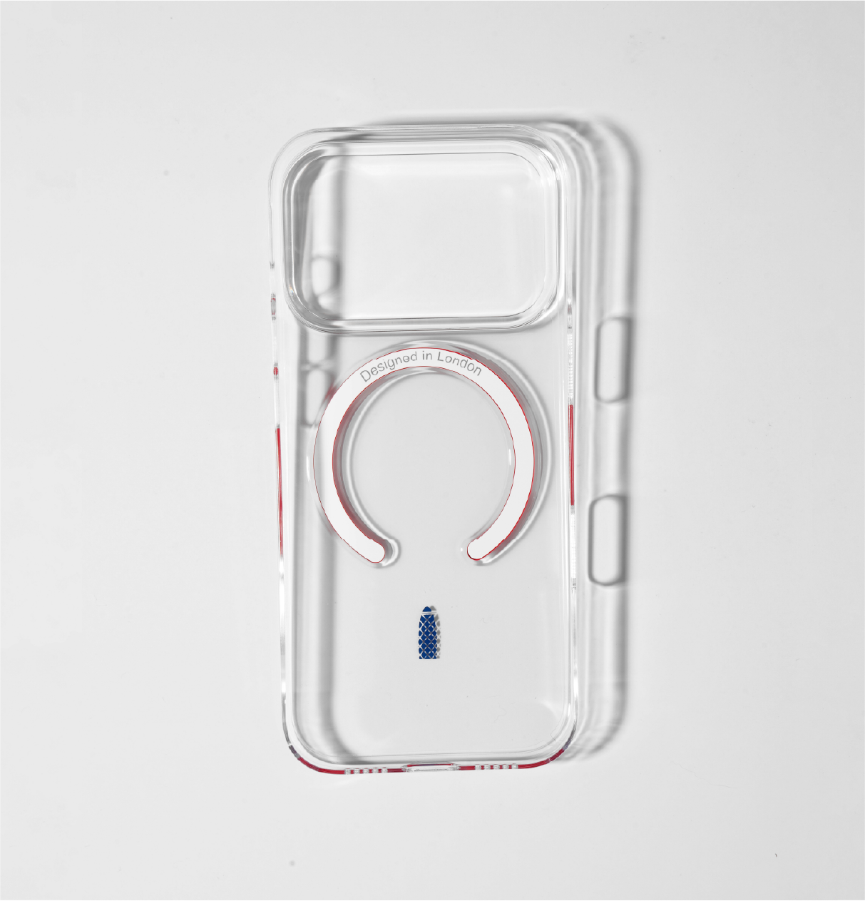 Slim Clear iPhone 17 Pro Max Case with Red MagSafe Ring - Gherkin Icon | The Iconic Slim