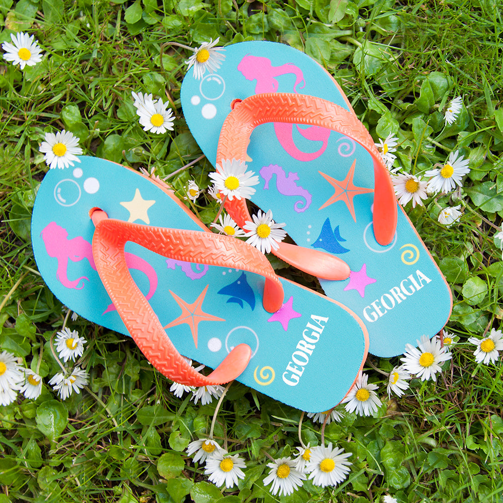 Personalised Under The Sea Child's Flip Flops