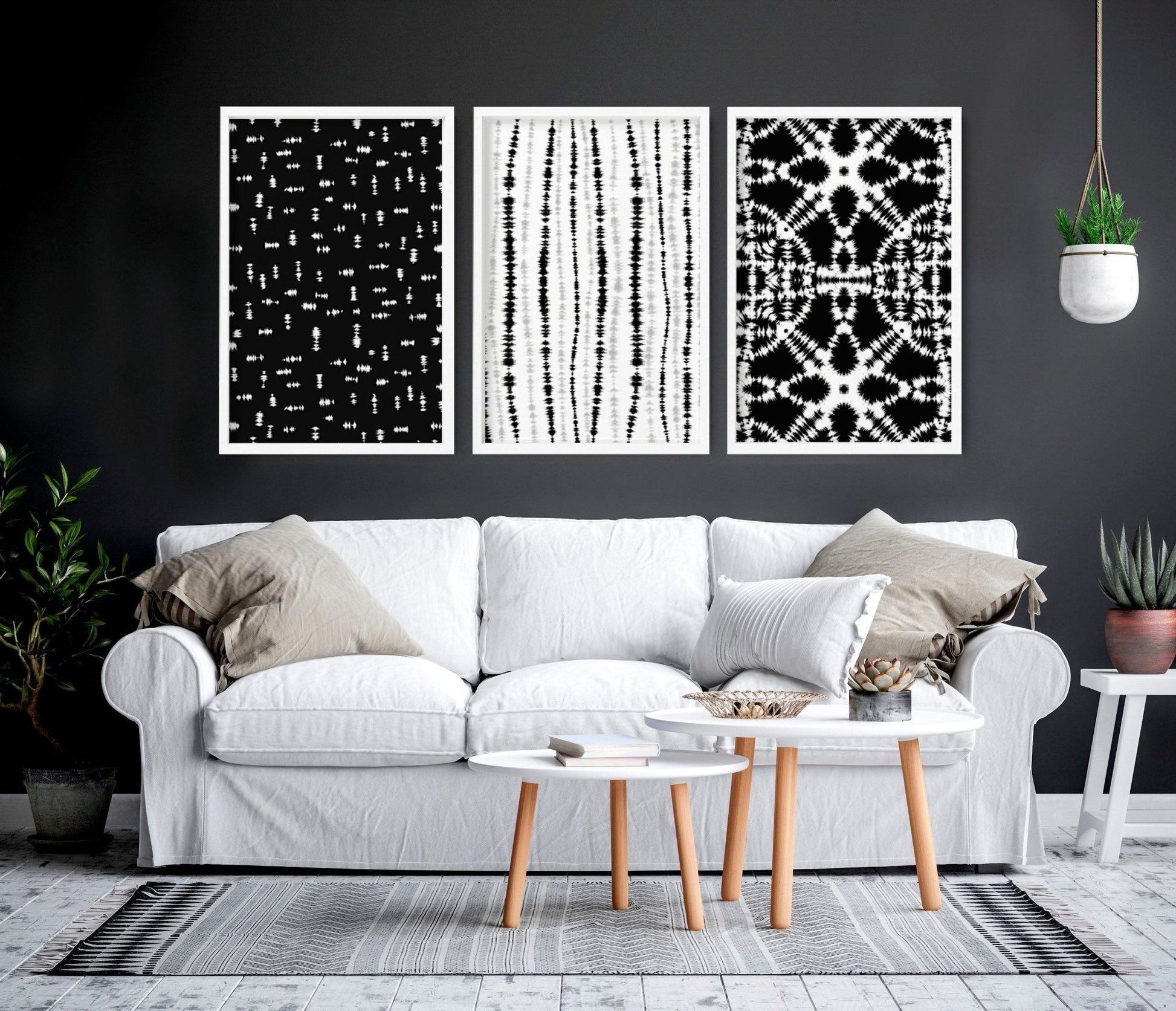 Beach theme decorations | Set of 3 framed wall art