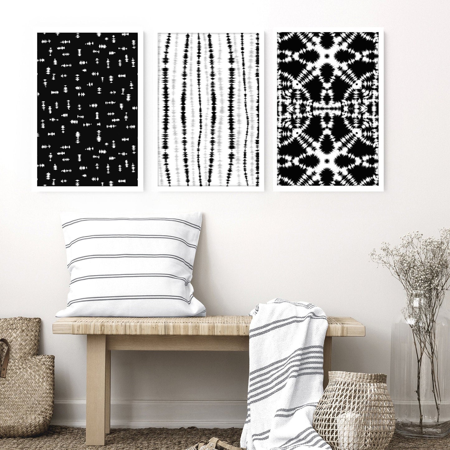 Beach theme decorations | Set of 3 framed wall art