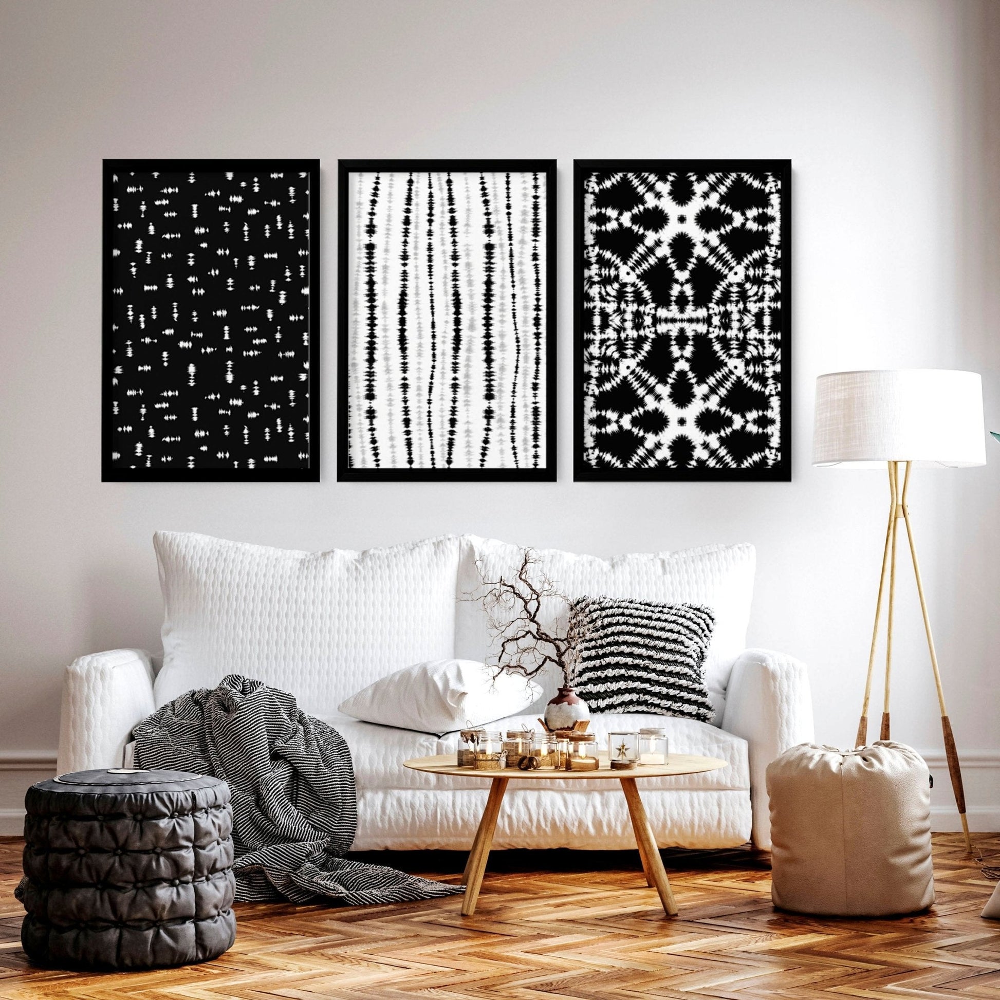 Beach theme decorations | Set of 3 framed wall art