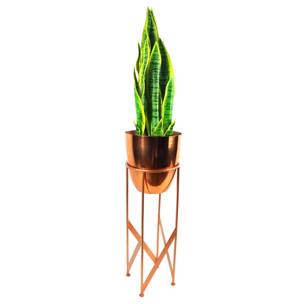 Handcrafted 55cm Copper Planter Set