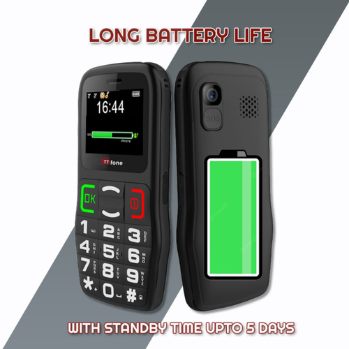TTfone TT220 Big Button Mobile with Dock Charger, Vodafone Pay As You Go