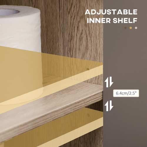 60x60cm Under-Sink Storage Cabinet w/ Adjustable Shelf 2 Doors Cabinet