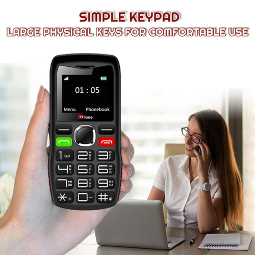 TTfone TT880 Easy-to-Use Big Button Mobile Phone with EE Pay As You Go SIM, USB C Mains Charger
