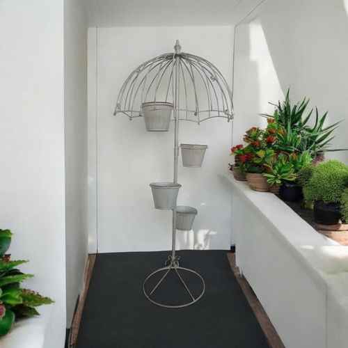 130CM CREAM METAL GARDEN PLANTER