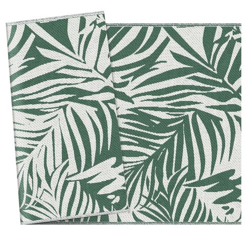 Outsunny Outdoor Rug, 1.5 x 2.4m Patio Floor Mat, Green and White