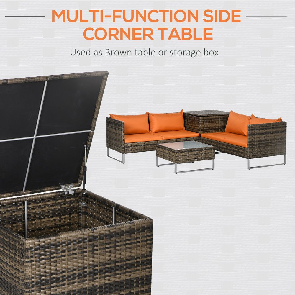 Ultimate Comfort 4Pcs Rattan Sofa Set + Cushions for Patio Garden - Outsunny