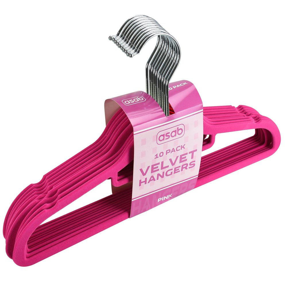 4X Velvet Non Slip Flocked Hangers PINK 10PK | DGI-4018 | AS-99122