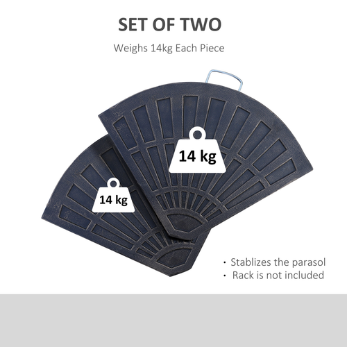 2 Piece Colophony Fan-Shaped Garden Parasol Umbrella Base