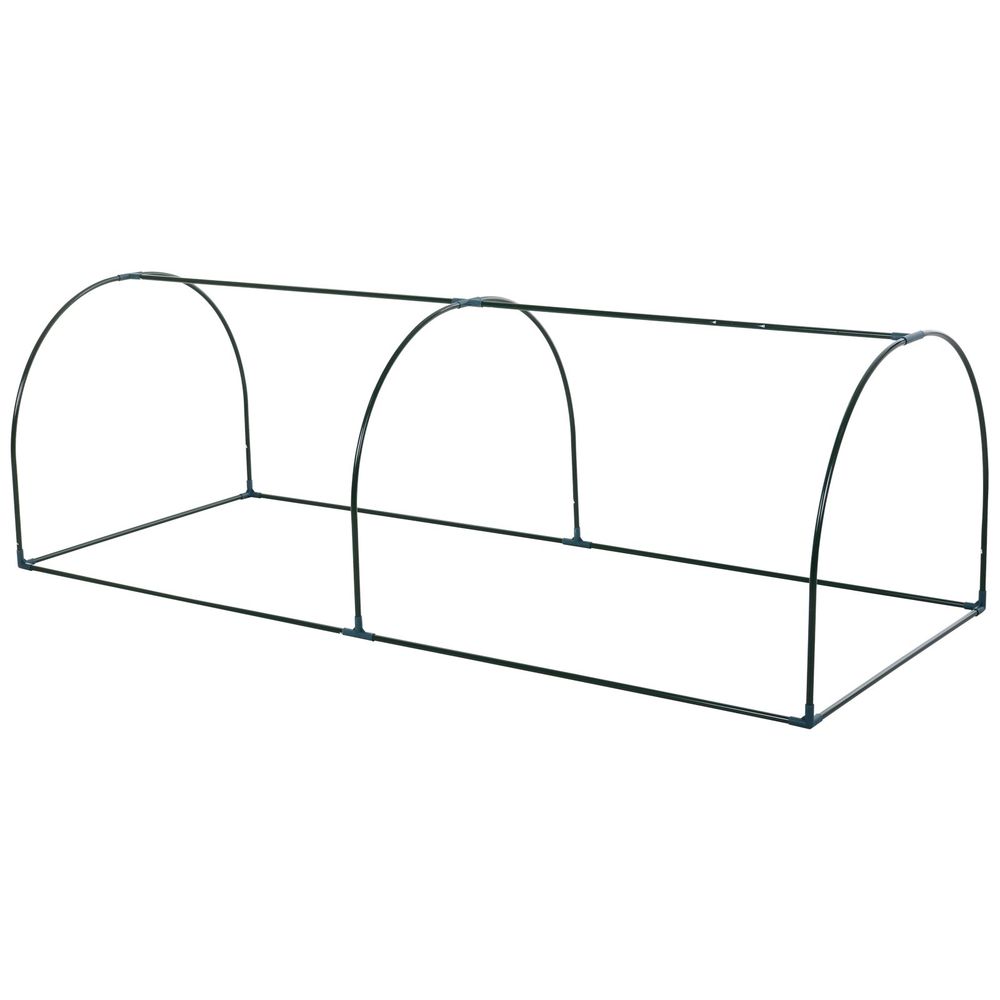Outsunny Tunnel Greenhouse Green Grow House for Garden Outdoor, Steel Frame, PVC Cover, Transparent, 250 x 100 x 80cm