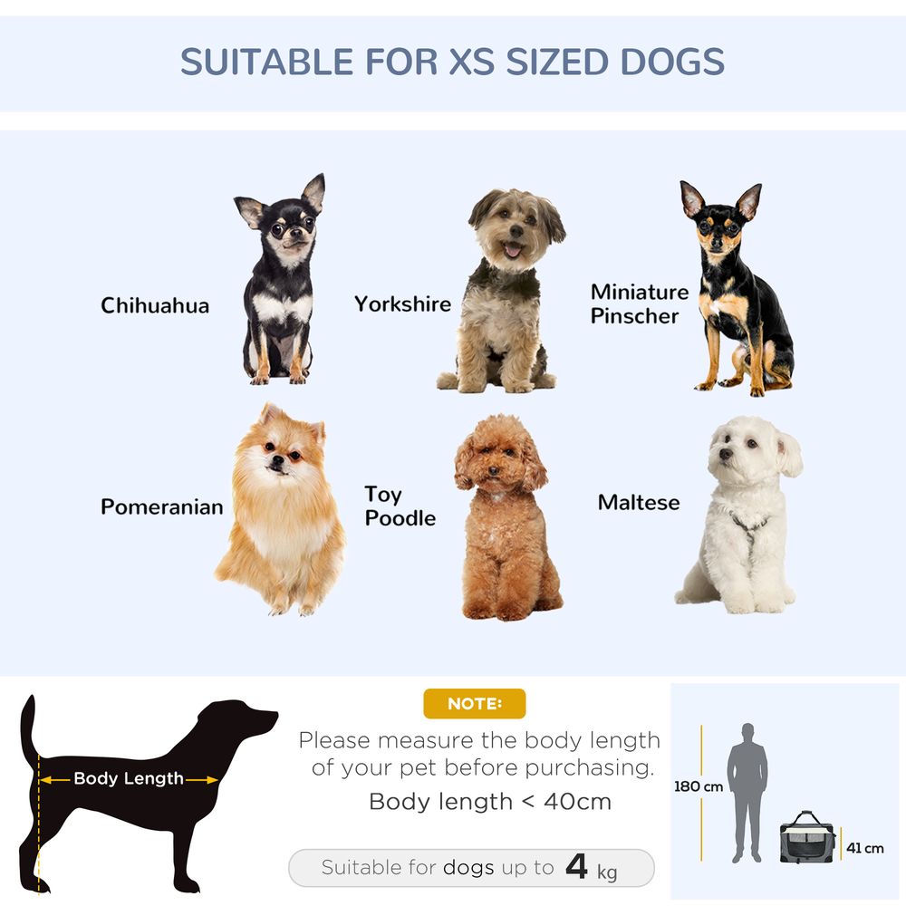 PawHut 70cm Foldable Pet Carrier Bag Soft Travel Dog Crate, Portable Cat Carrier w/ Cushion, for Cats and Small Dogs - Grey
